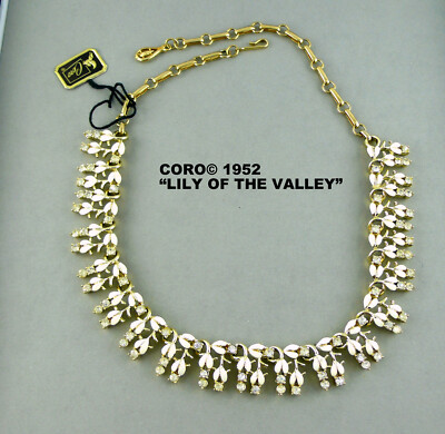 CORO  , Collier ''LILY OF THE VALLEY'' , USA 1952 , Etikette noch dran !