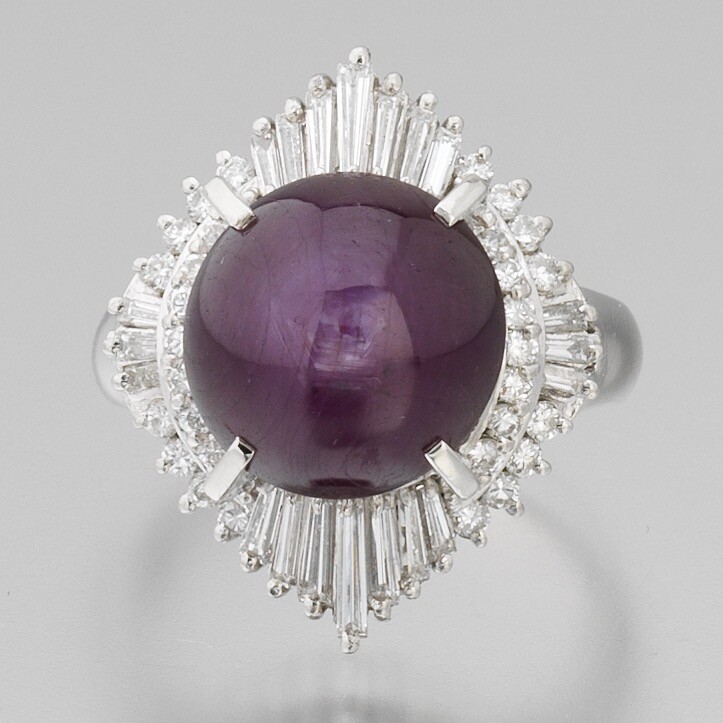 Natural Star Ruby and Diamond Ring - image 1