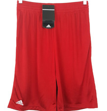 Pantalones Cortos Atléticos Adidas Para Hombre Talla Mediana Pull-On Micro Perforado Logo Rojo Nuevos