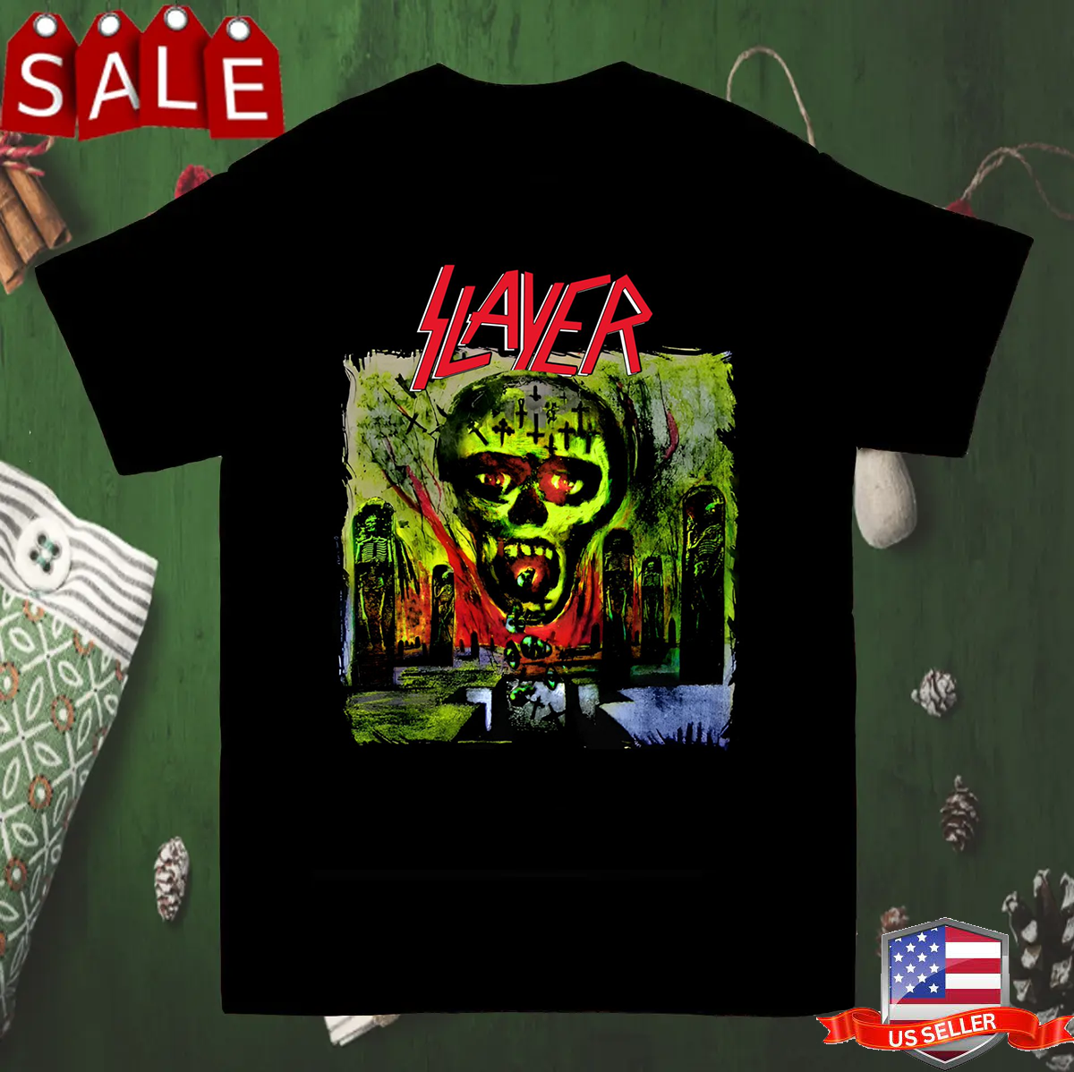 Slayer Band Gift For Xmas Christmas T Shirt Full Size S-5XL | eBay