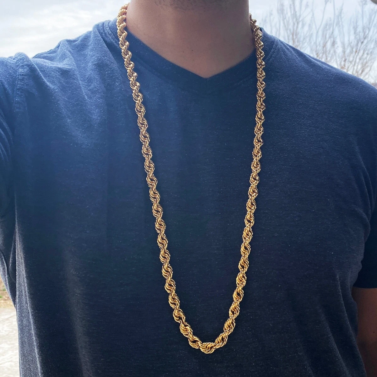 The Master Simulation Big Gold Chain Super Thick Exaggerated Fake Gold  Alloy Necklace Plastic Props Social Oersonage