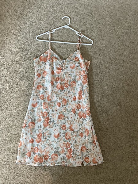 Floral Mini Satin Slip Dress Size 12