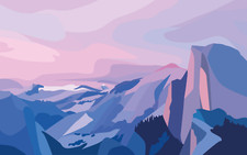 Landscape mountains minimalism nature violet usa Custom Gaming Mat Desk