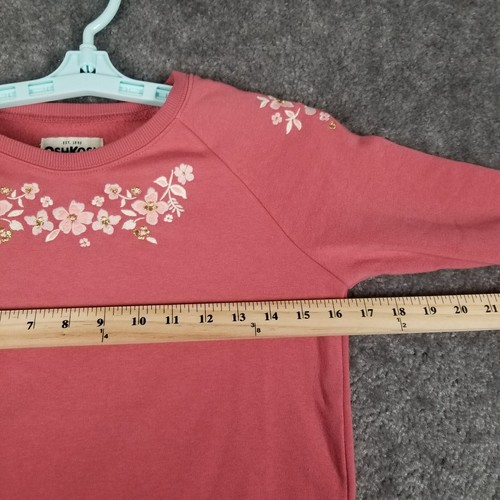 Osh Kosh B'gosh Girls Sz 12 Floral Sweatshirt Pink NWOT Comfy Crew Neck Casual - Picture 3 of 8