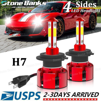 H7 LED Headlight Bulb Kit High/Low Beam 800000LM Super Bright 6500K White 500W