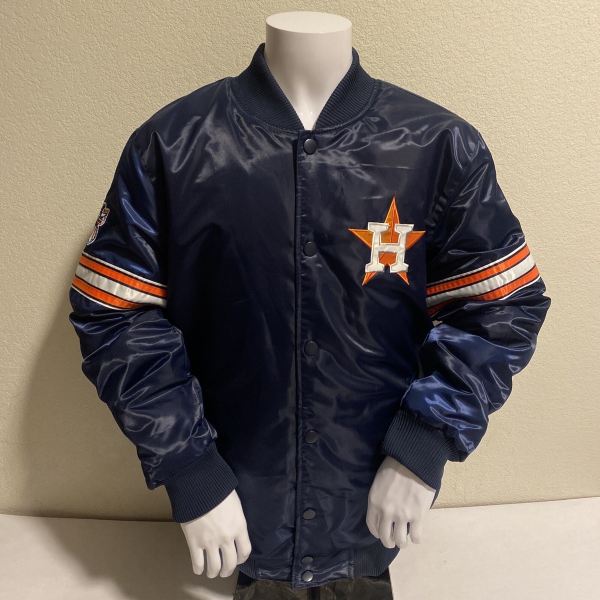Houston Astros Jacket Starter Varsity Full-Snap Navy Orange White
