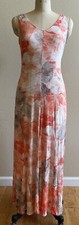 Tommy Bahama Women's Hawaiian Tropical Maxi Dress XS Peach Orange EUC Rayon