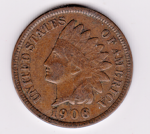 1906 INDIAN HEAD CENT in FINE condition :~ PLEASE SEE THE SCAN stk d - Bild 1 von 5