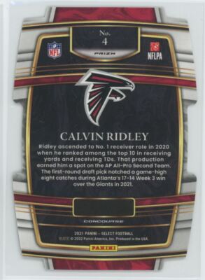 2021 Panini Select Black Gold Prizm Die Cut Calvin Ridley RC