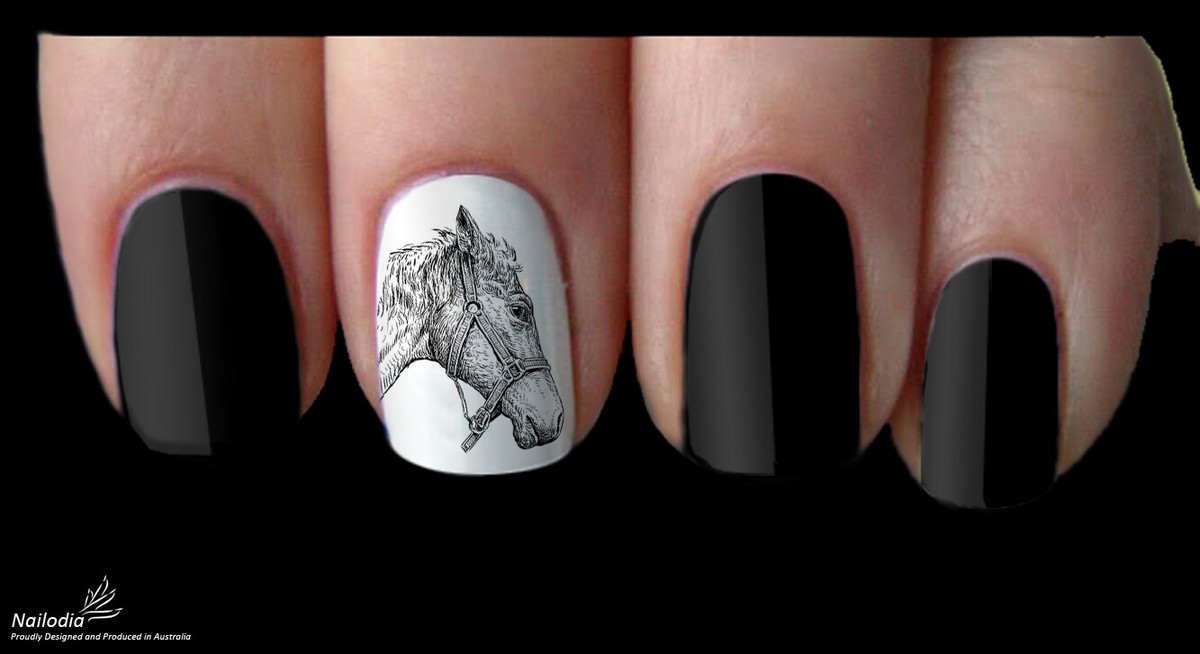 Wasser-Aufkleber Für Nageldesign – Pferde-Motive, 40 Stück, Einfach Mit Wasser Anzubringen