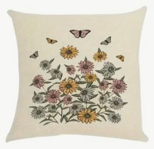 BUTTERFLY Floral Garden Vintage Retro Throw Pillow Cover Holiday HOME Decor