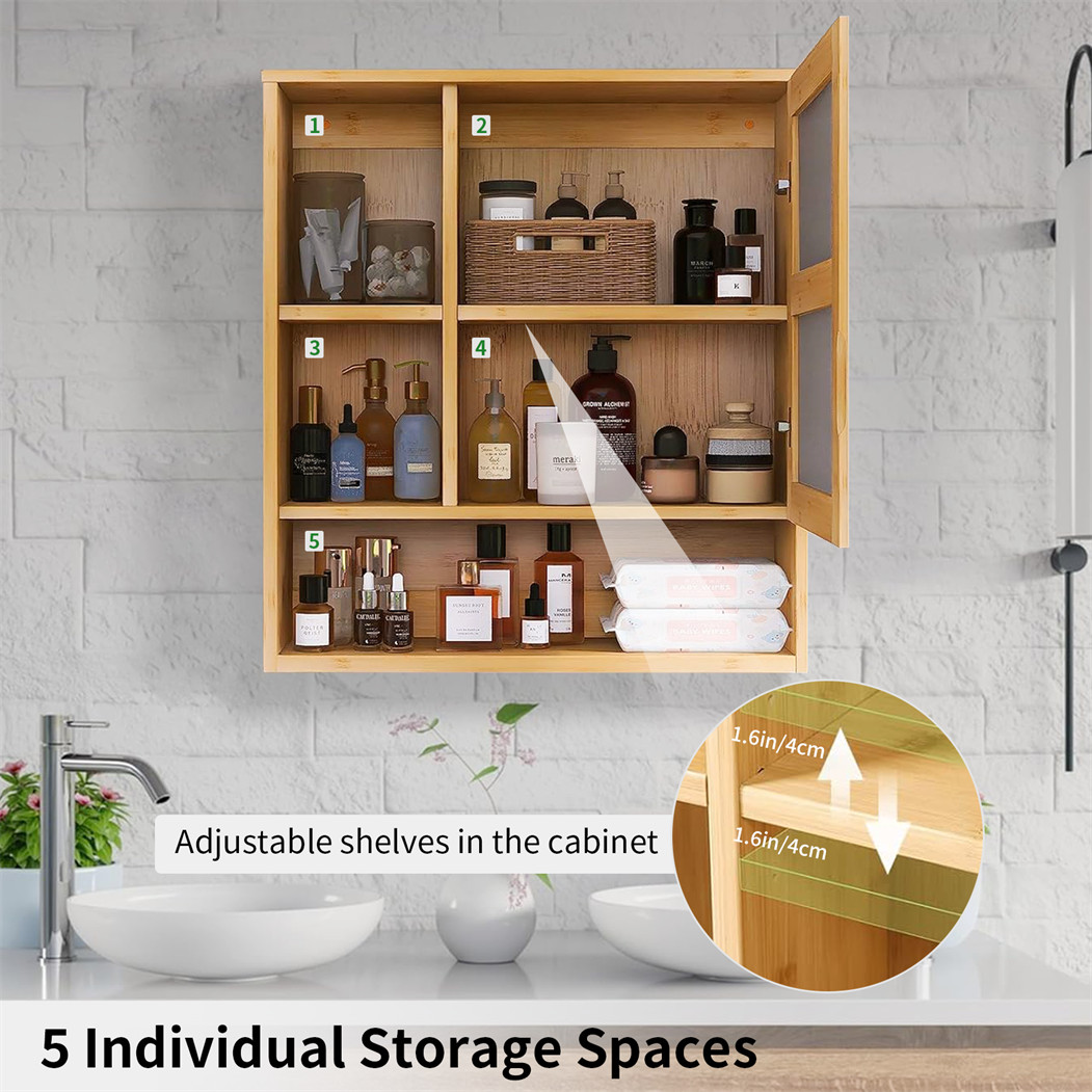 Spiegelschrank Holz Bad Badezimmerschrank Bambus Badschrank mit Spiegel  klein WC - Shopping.com