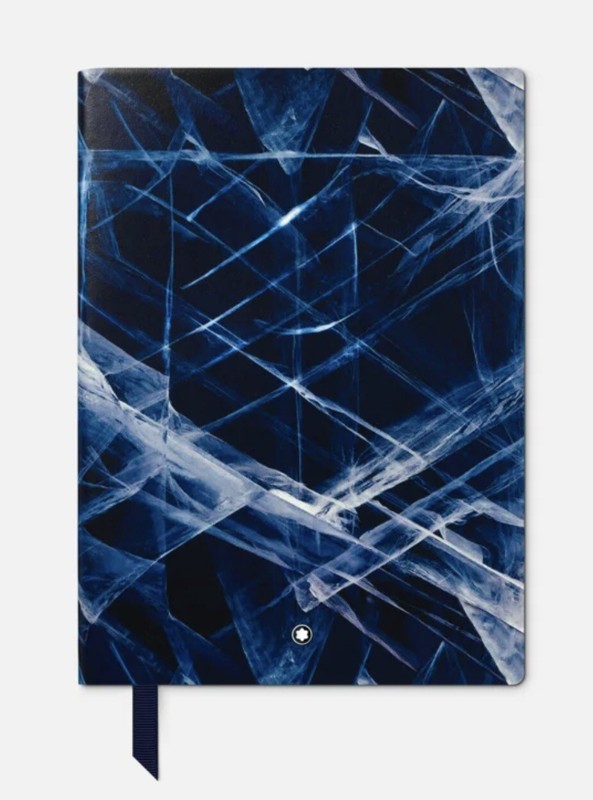 NEW MONTBLANC Meisterstuck Glacier Collection, Blue, Lined #163 Medium Notebook