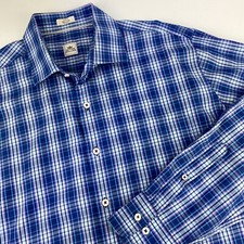 PETER MILLAR Men s Check Button Front Long Sleeve Dress Shirt Sz Large L