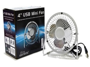 White 4 Inch Mini Portable Usb Desk Fan Small Powerful Cooling