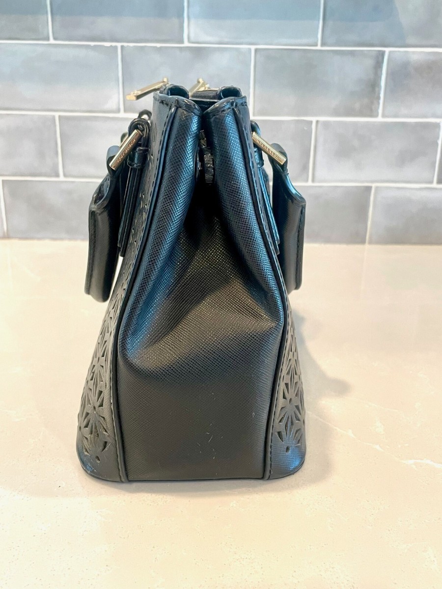 Tory Burch Robinson Double-Zip Tote, Black Laser-cut Leather | eBay