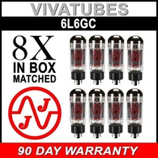 New Plate Current Matched Octet (8) JJ / Tesla Electronics 6L6GC Vacuum Tubes