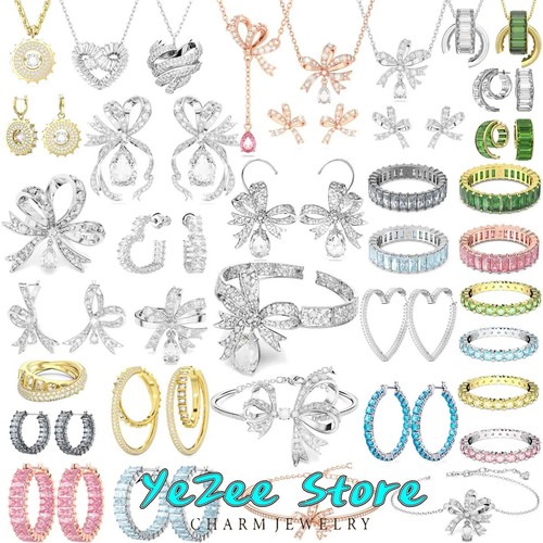 2025 Trendy Cristallo Lusso Collana Orecchini Bracciale Anello Gioielli Romantici - Foto 1 di 83