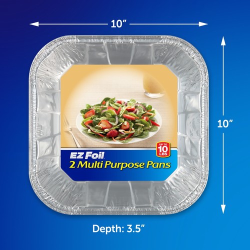(6 pack)EZ Foil Roaster Pans with Lids, Up to 10 Pound Capacity, 2 Count - Picture 4 of 6