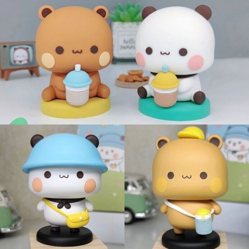 Bubu Dudu Panda Bear Figures Toys Led Light Change Color Clear