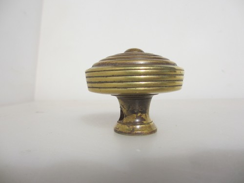 Victorian Brass Door Handle Knob Old Antique Regency Georgian Reeded Beehive x1 - Picture 5 of 12