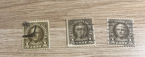 US Stamps Scott #551 1/2 Cent Nathan Hale Block Plate 1/2 Cent X3 Examples - Picture 4 of 9