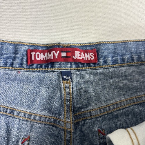 Vintage Tommy Hilfiger Carpenter Jeans 36x26 Logo Flag Wide Leg Baggy Skater - Picture 9 of 16