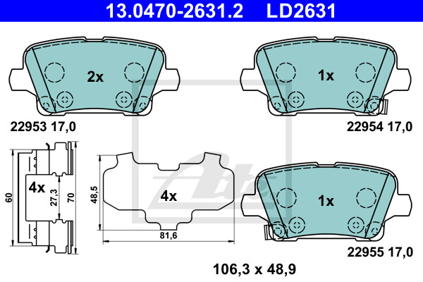 ATE BremsbeläGe Bremsbelegsatz Hinten FüR Opel Insignia B Sports Tourer-image