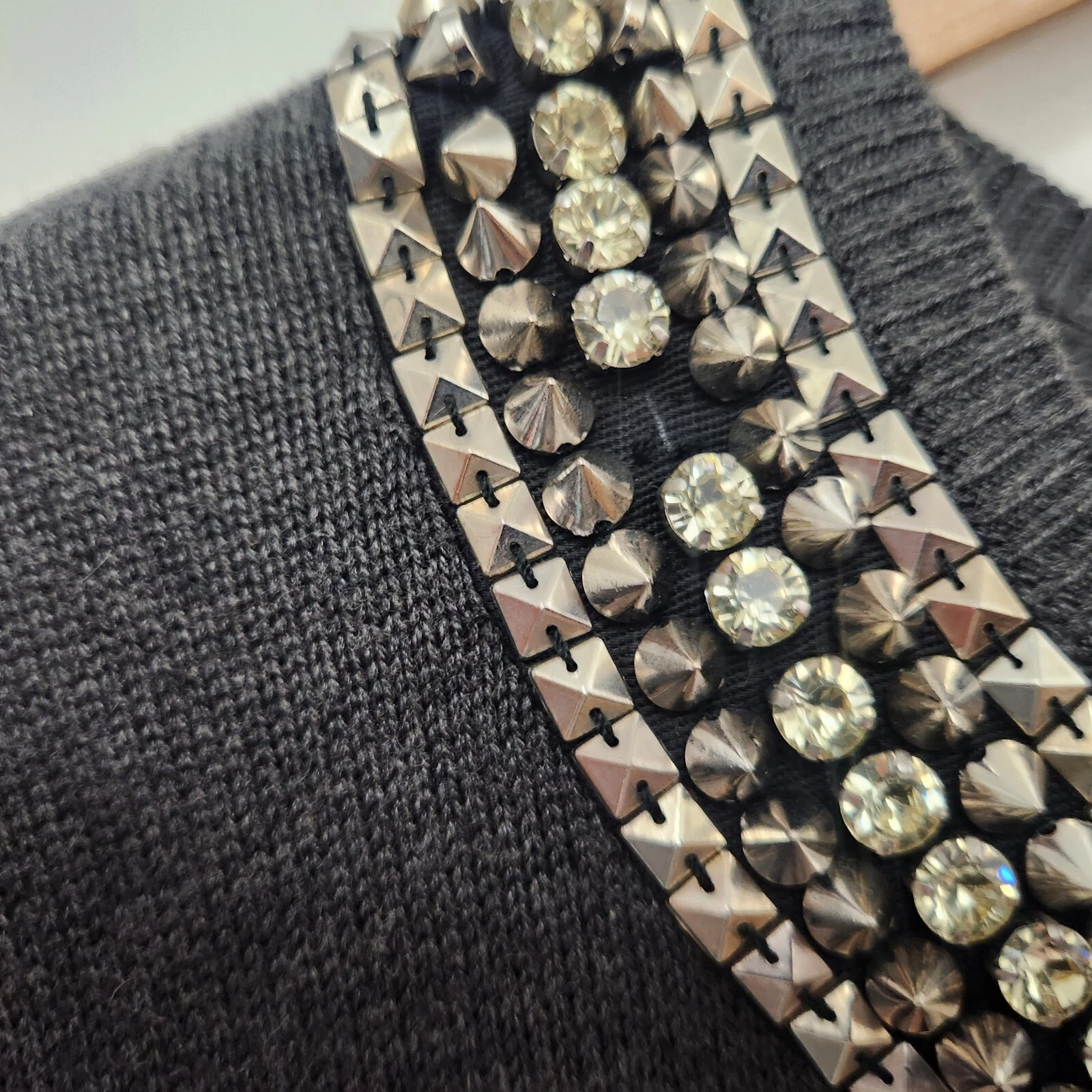 Abito corto maglione MICHAEL KORS donna grigio girocollo scollo a punta taglia L