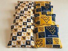 WEST VIRGINIA MOUNTAINEERS CORN HOLE BAGS SET OF 8 CORNHOLE BAG TOSS