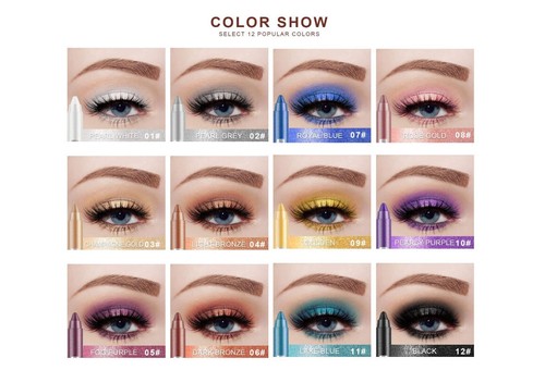 Pack Of 3 Glitter Eyeshadow Metallic Shimmer Makeup EyeShadow Lipstick Crayon UK - Picture 2 of 14