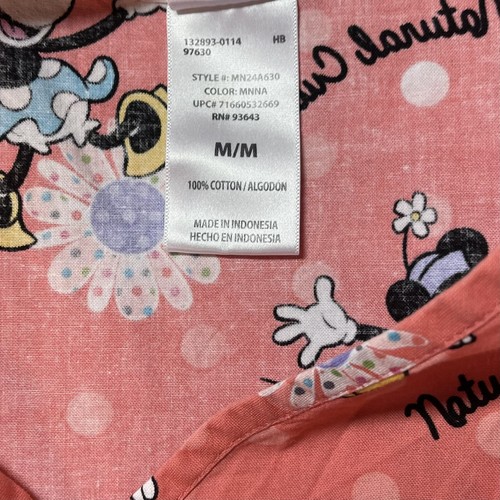 Disney Parks Pink Nurse Scrub Top 2 pockets Minnie Mouse Natural Cutie Medium - Picture 8 of 8