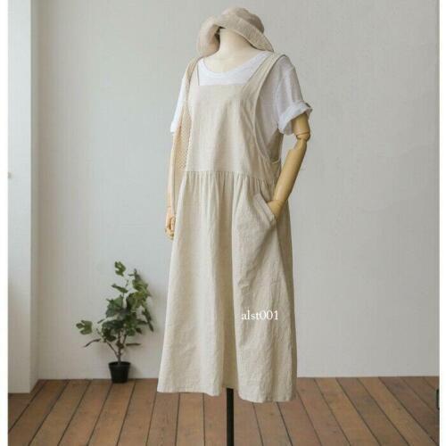 Women Cotton Linen Summer Maxi Oversize Dress Loose Comfort Jumper Long Skirt - Bild 8 von 13