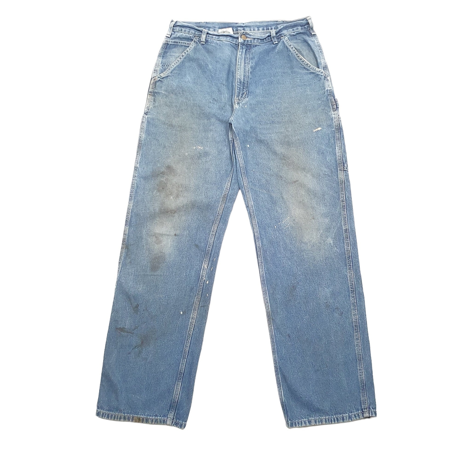 Mens CARHARTT Casual Regular Fit Blue Denim Jeans Trousers W34 L34 image 2