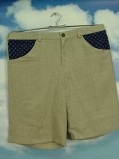 Upcycling Herren Shorts kurze Trachten Hot Pants aus Leinen Hose UCS003 Gr.52