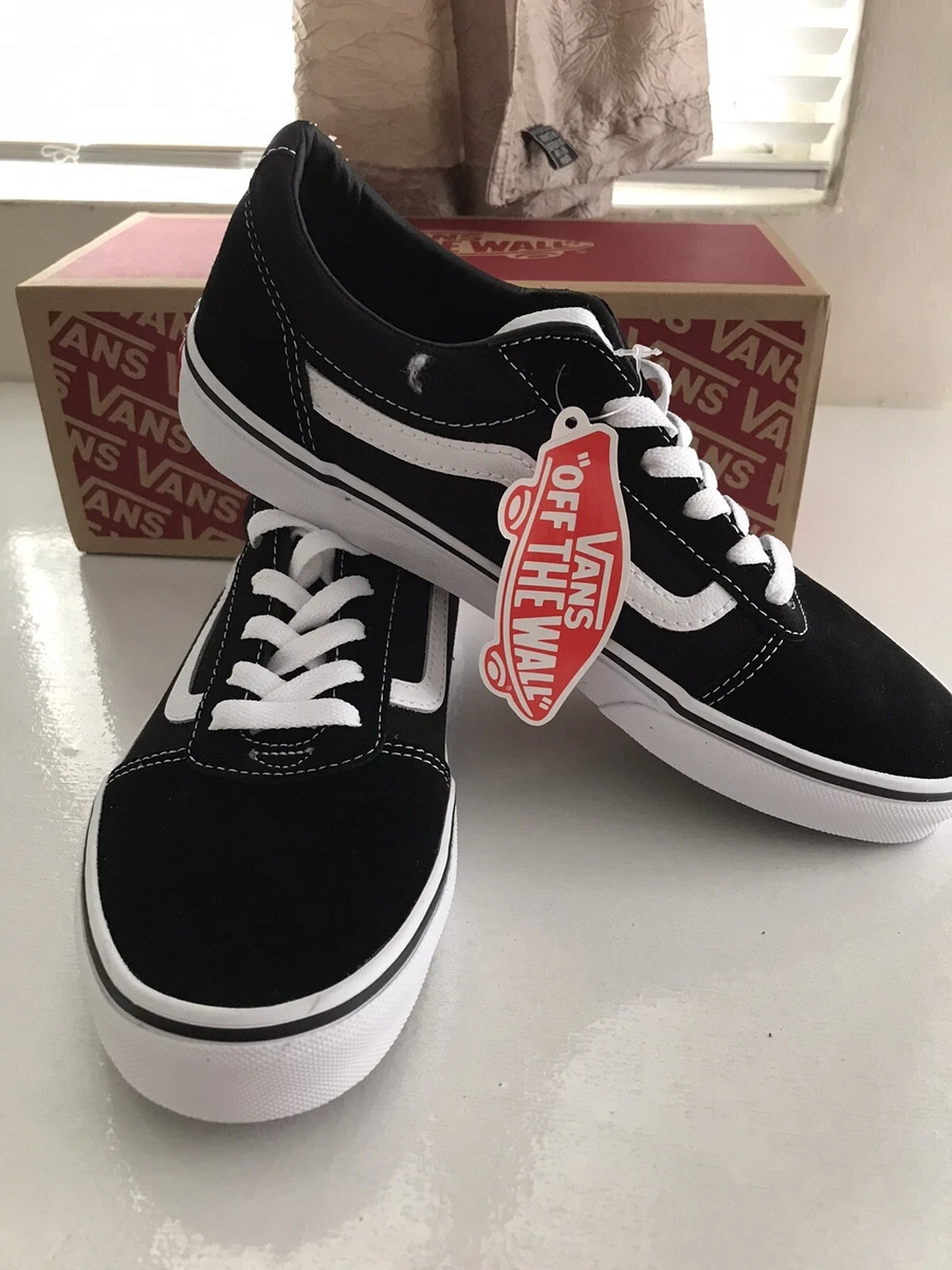 Unirse Adelante lavabo Vans Ward Youth 7 Unisex = Women 8.5!Black And White (suede/canvas) New  With Box | eBay