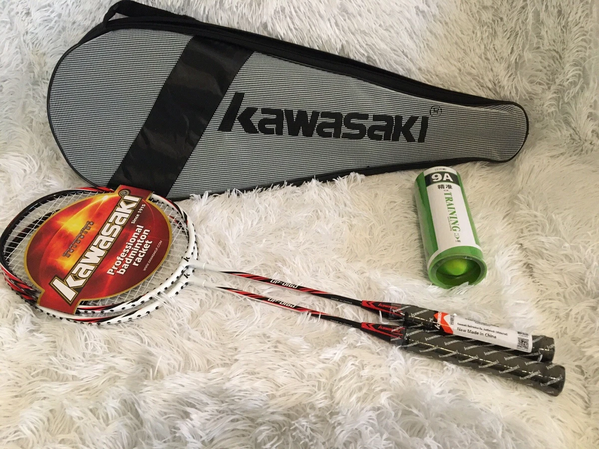 New Kawasaki 2 Player Badminton Racquet Set 2 Rackets Aluminum Shaft , Birds eBay