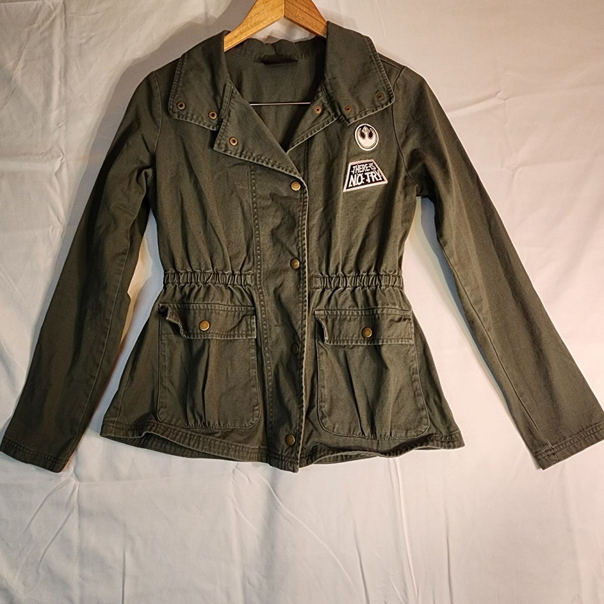 Star Wars Juniors Jacket S Army Green Yoda Rebel Alliance Jedi Button