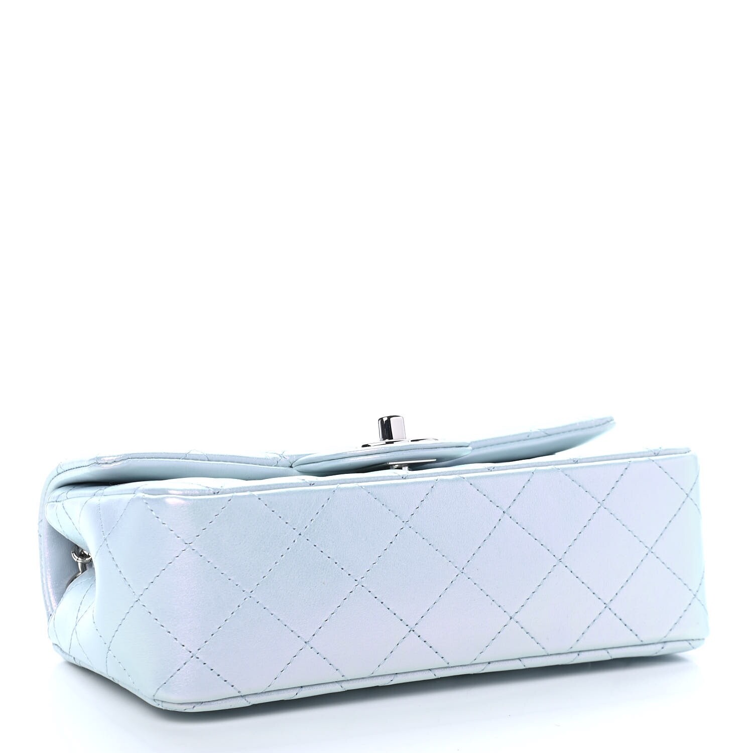 CHANEL Classic 21k Small Flap Bag Iridescent Icy Blue Calfskin Microchip image 7