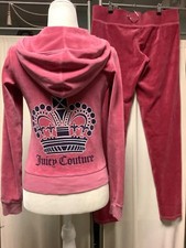 Juicy Couture Straight Leg Low Rise Pull On Pants 36 x 33 M Zip Up Hoodie S