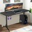 gaming desk 62.5" t-shape height adjustable with cup holder