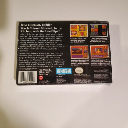 Clue (Super Nintendo SNES, 1992) ☆ SEALED ☆ Brand New ☆ - Picture 21 of 22