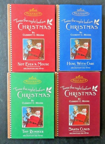 2001 Hallmark Twas the Night Before Christmas Ornaments-Set of 4 Volumes NIB NEW - Picture 1 of 11