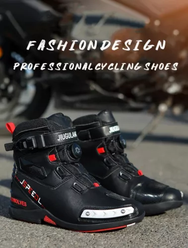 Motorradstiefel Leder Fahrer Schutz Anti Rutsch Off-Road Motorrad Rennschuhe - Bild 11 von 26