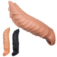 Penis Sleeve Extender Extension Enlarger BIG Girth Enhancer Sheath Male-Condoms