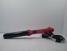 Nu-Me Bright Pink Ergonomic Designed Ceramic Curling Wand W/ Infrared Heat Tech