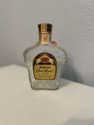 vintage Antique Seagrams Crown Royal Bottle 1962 With Stamp