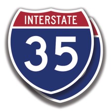 INTERSTATE 35 DECAL 2 Stickers Highway Sign Road Route Bogo Car Truck Window