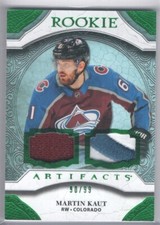 2020-21 Upper Deck Artifacts Rookie Emerald Jersey Patch Martin Kaut /99
