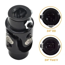 Ford Triangle X 3/4" DD Black Steering Universal U Joint Coupler 3/4 DD X 3/4 V